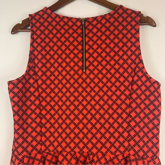 WORTHINGTON Patterned Coral Black Peplum Tank Top Blouse Black Zip Size XL - Picture 7 of 9
